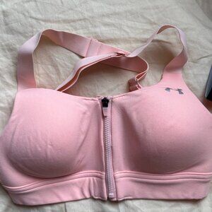Under Armour  Zip Front Sports Bra 32A NWT Blush Pink